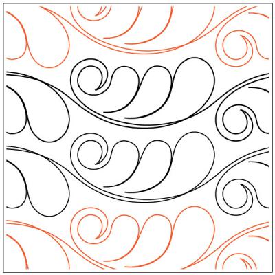 INVENTORY REDUCTION - Andi's Feather Curl PAPER longarm quilting pantograph design by Andi Rudebusch