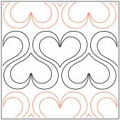 Andi's Ribbon Heart PAPER longarm quilting pantograph design by Andi Rudebusch