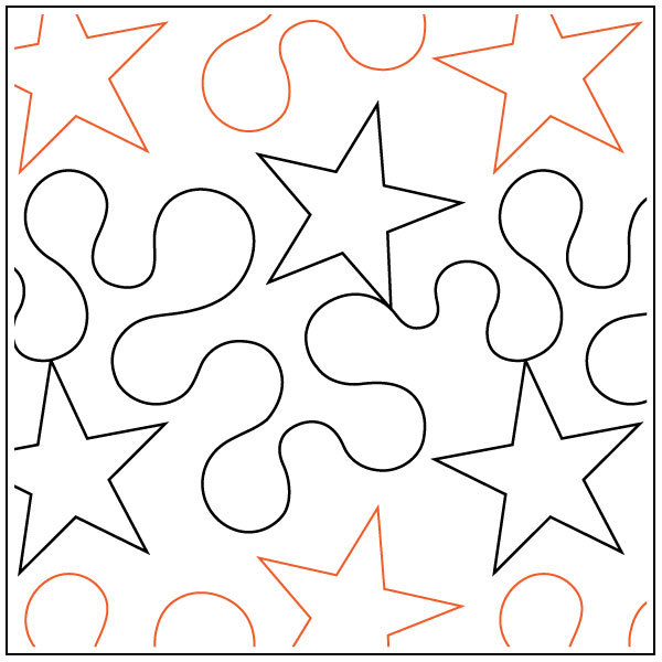 Star-Shine-quilting-pantograph-pattern-Apricot-Moon-Designs