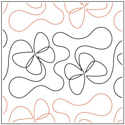 INVENTORY REDUCTION - Butterfly Waltz PAPER longarm quilting pantograph design by Apricot Moon Designs