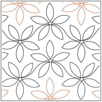 Dainty Lady Floral quilting pantograph pattern from Apricot Moon Designs