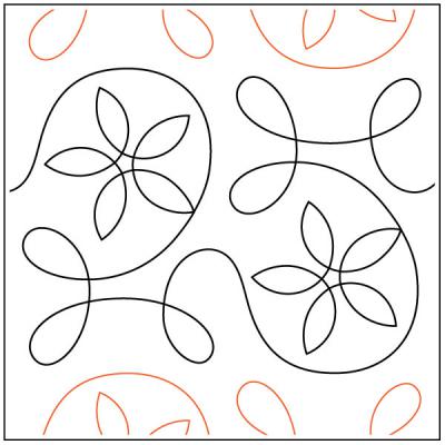 Ginger Spring PAPER longarm quilting pantograph design Apricot Moon Designs