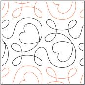 Ginger Heart PAPER longarm quilting pantograph design by Apricot Moon Designs