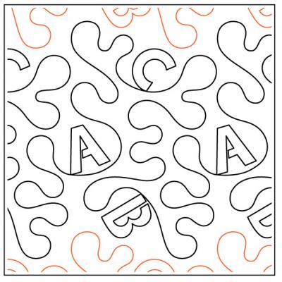 Alpha Doodle PAPER longarm quilting pantograph design by Sarah Ann Myers