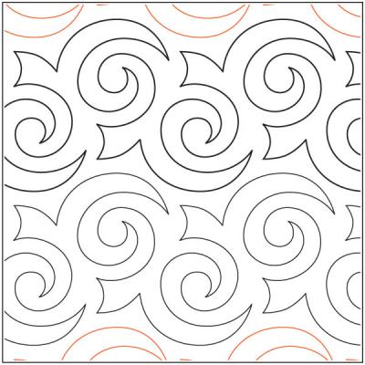 INVENTORY REDUCTION - Apricot Moon's Turbulence PAPER longarm quilting pantograph design by Apricot Moon Designs