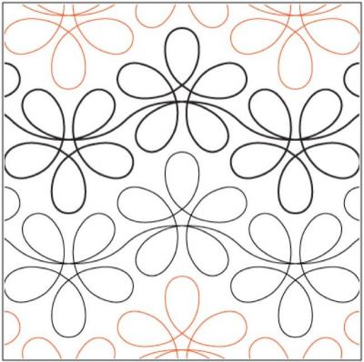 INVENTORY REDUCTION - Flower Child PAPER longarm quilting pantograph design by Apricot Moon Designs