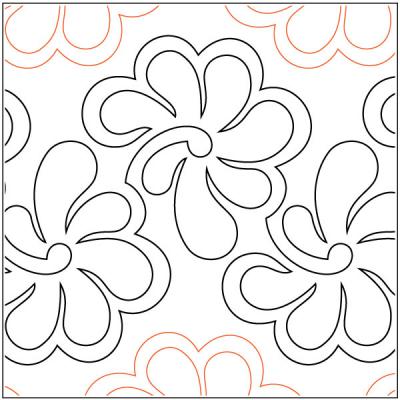 INVENTORY REDUCTION - Feathers in Bloom PAPER longarm quilting pantograph design by Barbara Becker