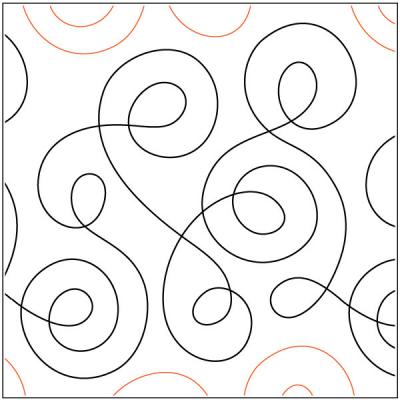 INVENTORY REDUCTION - Loop the Loop PAPER longarm quilting pantograph design by Barbara Becker