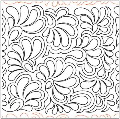 Feather Flower PAPER longarm quilting pantograph design by Darlene Epp