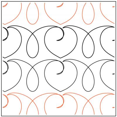 Hearts and Loops PAPER pantograph quilting pattern by Darlene Epp