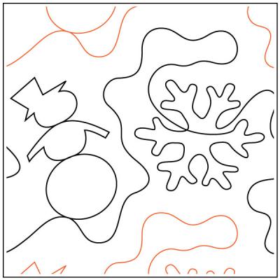Snowman In Snow PAPER longarm quilting pantograph design by Dave Hudson
