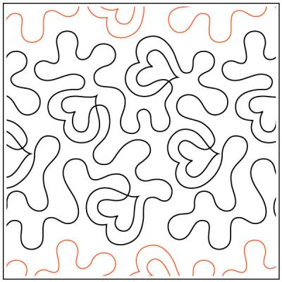 INVENTORY REDUCTION - Meandering Hearts PAPER longarm quilting pantograph design by Dave Hudson