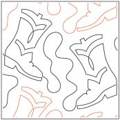 Interlocking Boots quilting pantograph pattern by Dave Hudson
