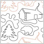 INVENTORY REDUCTION - Log Cabin PAPER longarm quilting pantograph design by Dave Hudson 1