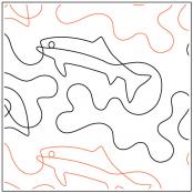 INVENTORY REDUCTION - Rainbow Trout PAPER longarm quilting pantograph design by Dave Hudson