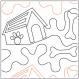 INVENTORY REDUCTION - Bone Yard with Dog House PAPER longarm quilting pantograph design by Dave Hudson