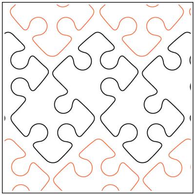 Dave's Jigsaw Border PAPER longarm quilting pantograph design by Dave Hudson