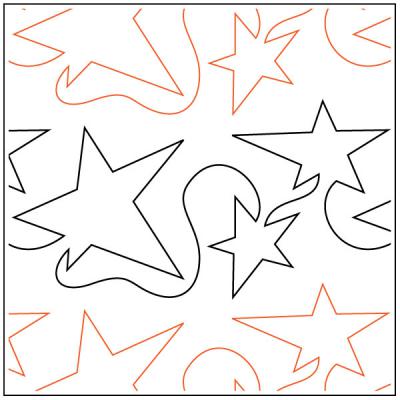 Random Star quilting pantograph pattern by Dave Hudson