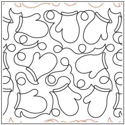 INVENTORY REDUCTION - Debs Mittens PAPER longarm quilting pantograph design by Deb Geissler