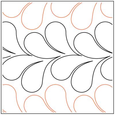 Flirty Feathers PAPER longarm quilting pantograph design by Jessica Schick