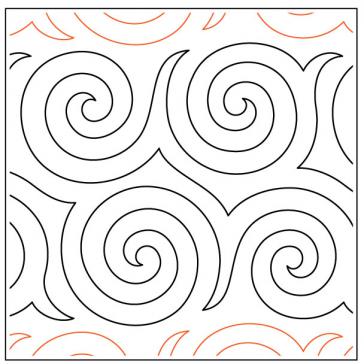 INVENTORY REDUCTION - Hadley's Swirls PAPER longarm quilting pantograph design by Kalynda Grant