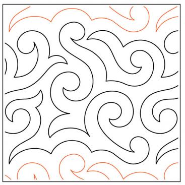 INVENTORY REDUCTION - Kay's Swirls PAPER longarm quilting pantograph design by Kalynda Grant
