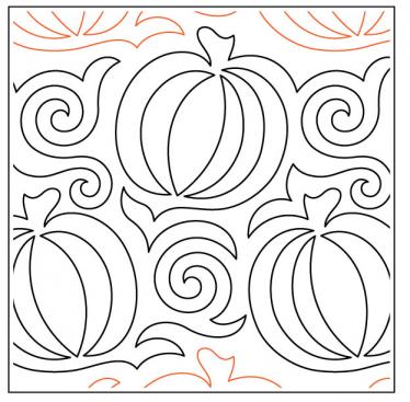 INVENTORY REDUCTION - Pumpkin Magic PAPER longarm quilting pantograph design by Kalynda Grant