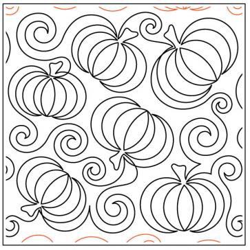 Pumpkin Swirls PAPER longarm quilting pantograph design by Kalynda Grant