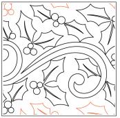 Holly Berry Holiday PAPER longarm quilting pantograph design by Kalynda Grant 1