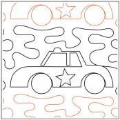 Police Car quilting pantograph sewing pattern from Kristin Hoftyzer