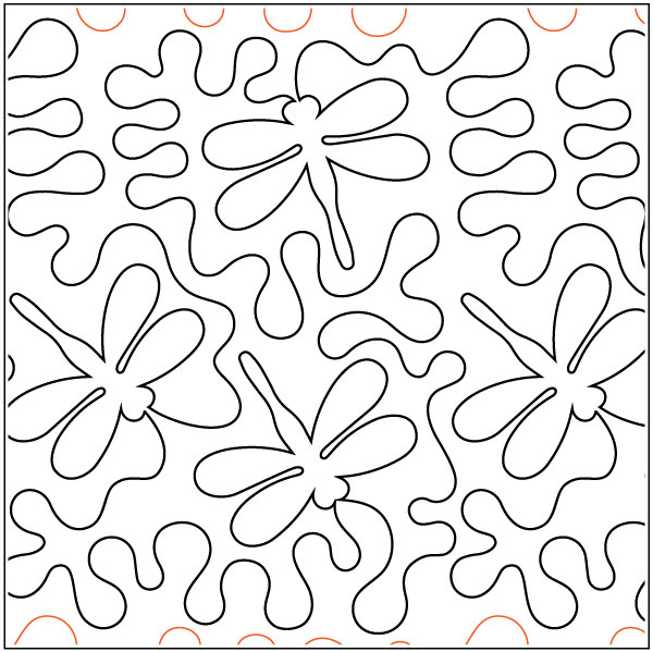 Meandering-Dragonfly-quilting-pantograph-sewing-pattern-Laura-Estes