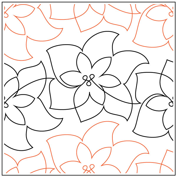 Christmas-Poinsettia-quilting-pantograph-sewing-pattern-Lorien-Quilting