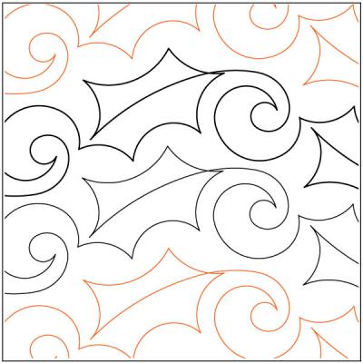 Simple Holly PAPER longarm quilting pantograph design by Lorien Quilting
