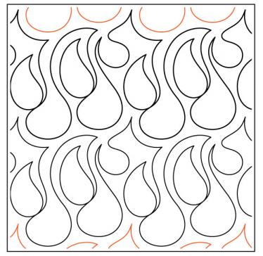 Syrup PAPER longarm quilting pantograph design by Lorien Quilting