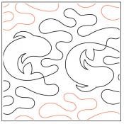 Lorien's Koi PAPER longarm quilting pantograph design by Lorien Quilting