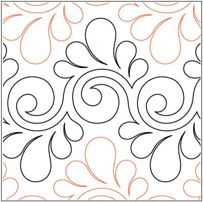 INVENTORY REDUCTION - Fresco Feathers quilting pantograph pattern by Lorien Quilting