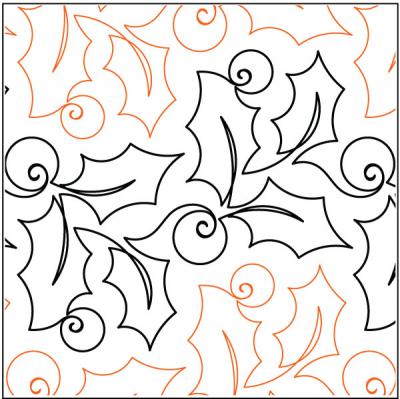 INVENTORY REDUCTION - Holly Berries PAPER longarm quilting pantograph design by Lorien Quilting