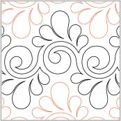 Fresco Feathers PAPER longarm quilting pantograph design by Lorien Quilting