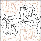 Holly Berries PAPER longarm quilting pantograph design by Lorien Quilting