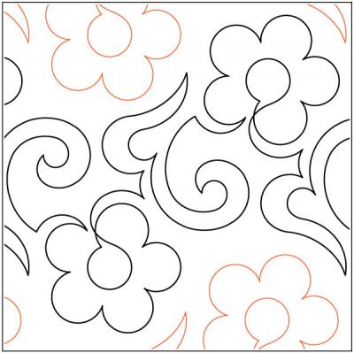 Pretty Penny PAPER longarm quilting pantograph design by Lorien Quilting