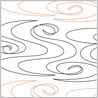 Ripples PAPER longarm quilting pantograph design by Lorien Quilting