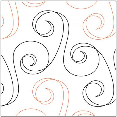 Streamer PAPER longarm quilting pantograph design by Lorien Quilting