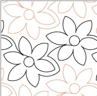 Daisy Delight quilting pantograph pattern by Lorien Quilting