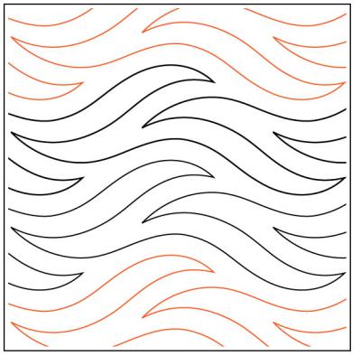 Gulf Stream PAPER longarm quilting pantograph design by Lynne Cohen