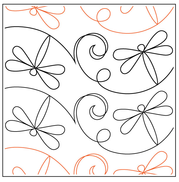 Dragonfly-Daze-Border-quilting-pantograph-sewing-pattern-Maureen-Foster