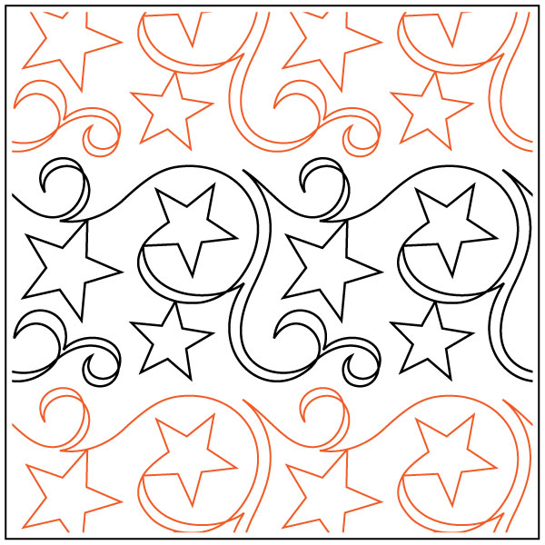 Star-Swirls-quilting-pantograph-sewing-pattern-Mauren-Foster