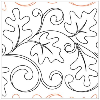 Breezy Leaves PAPER longarm quilting pantograph design by Maureen Foster