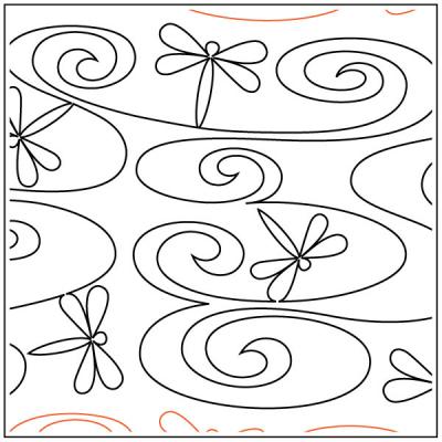 INVENTORY REDUCTION - Dragonfly Dreams PAPER longarm quilting pantograph design by Maureen Foster