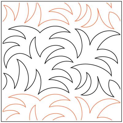 INVENTORY REDUCTION - Grassy PAPER longarm quilting pantograph design by Maureen Foster