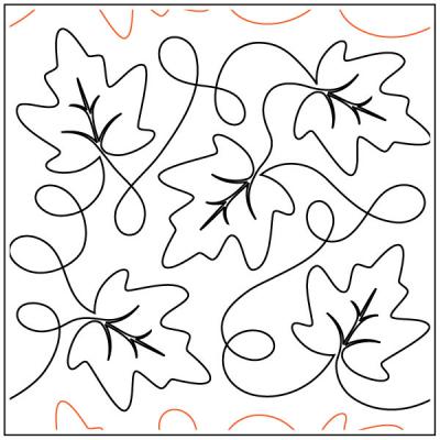 Maureen's Maple Leaves PAPER longarm quilting pantograph design by Maureen Foster